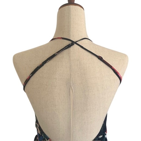 Meghan LA Floral Halter Maxi Dress M NWT Fairy Boho Chiffon Backless Ethereal - Picture 6 of 11